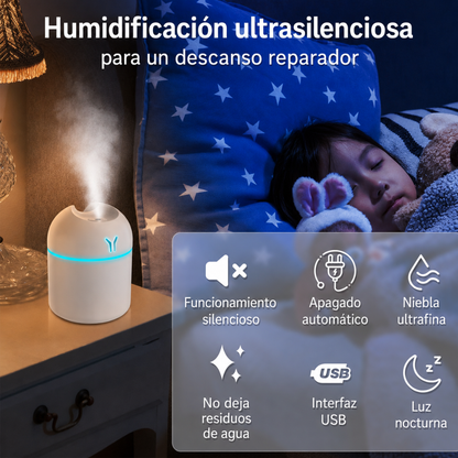 Humidificador de Aire USB 250 ml con Luz LED